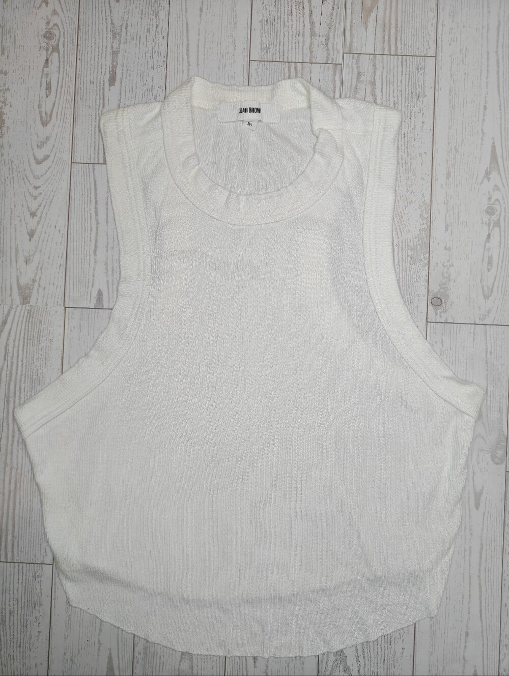 Joah Brown Rib Body Tank White Size Medium Large EUC